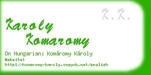 karoly komaromy business card